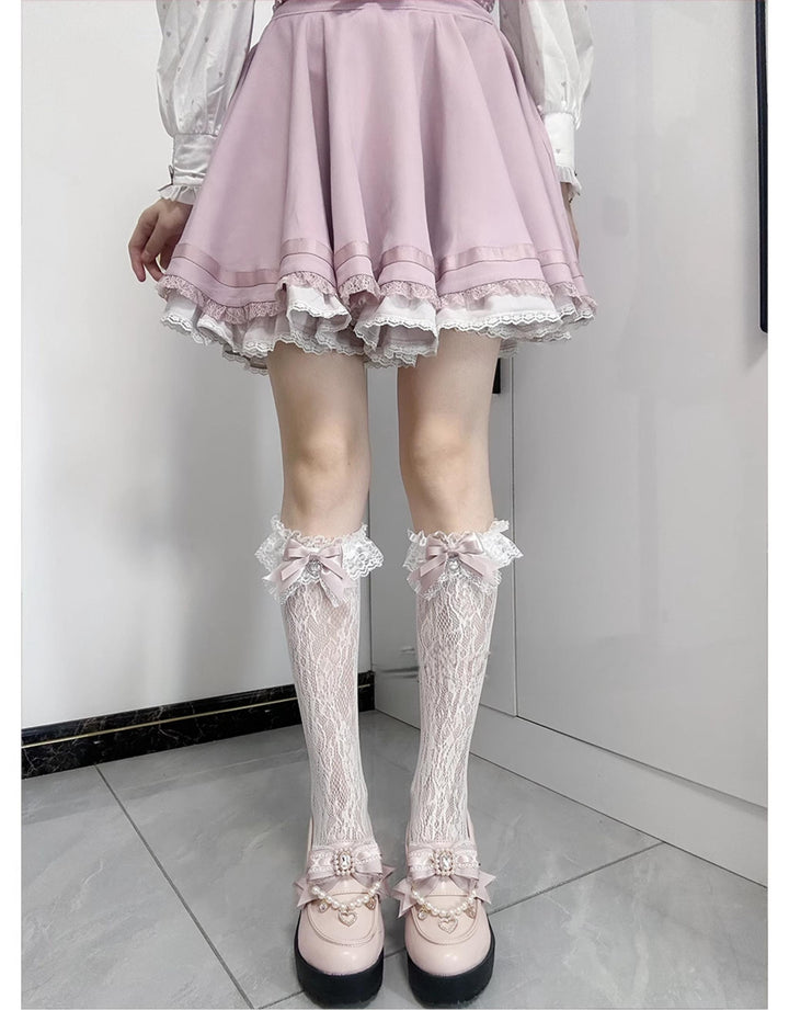 Jirai Kei Socks Bow Lace Over-knee Socks Multicolor 21580:751915