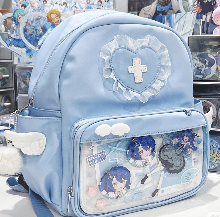 Tenshi Kaiwai Ita Bag Backpack Blue And Pink Bag 38278:588586
