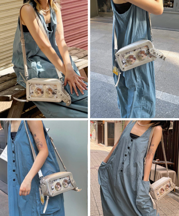 Gyaru Ita Bag Brick-like Crossbody Bag Motorcycle Handle Bag 41756:719654