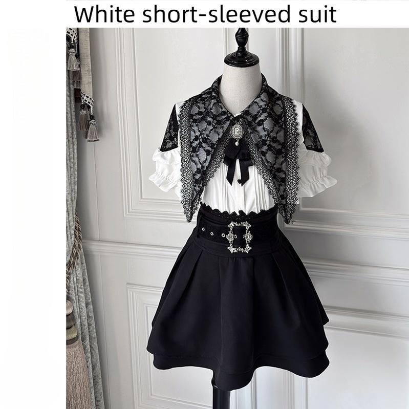 Jirai Kei Lace Blouse Double Layer Skirt A-line (L M XL XXL) 39278:760967