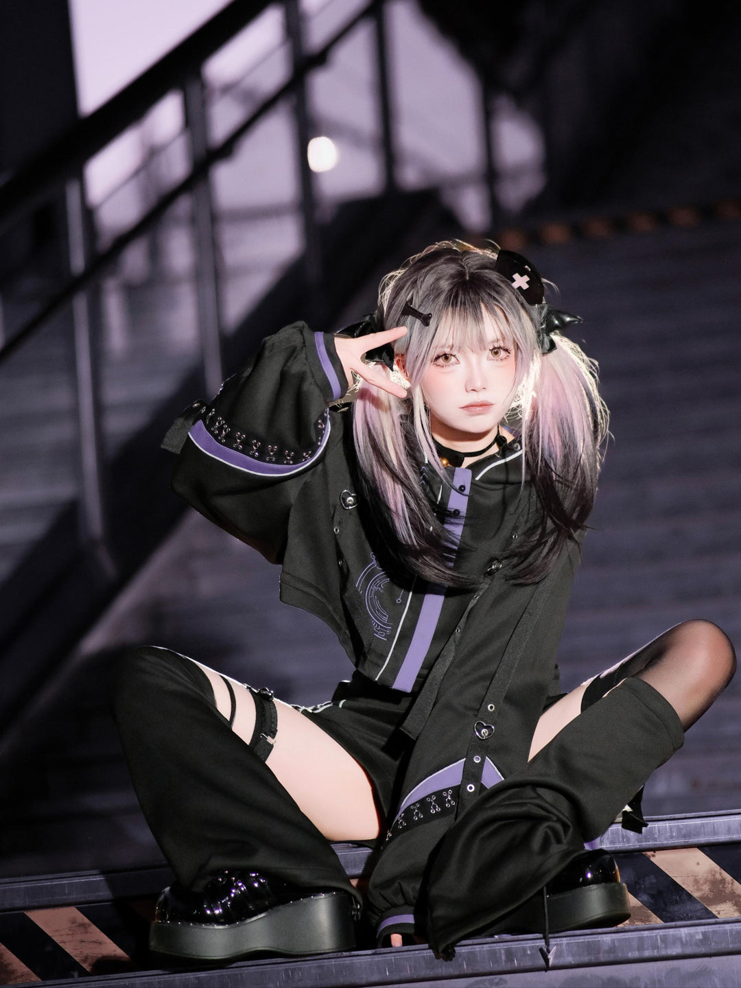 Tenshi Kaiwai Techwear Jacket and Shorts Set 44426:810750