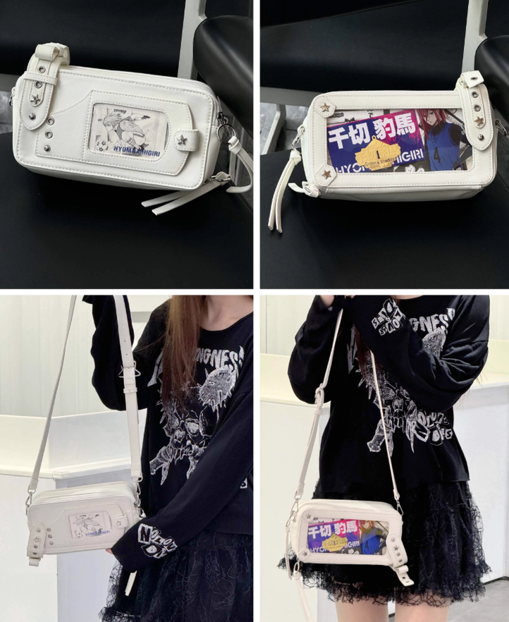 Gyaru Ita Bag Brick-like Crossbody Bag Motorcycle Handle Bag 41756:719580