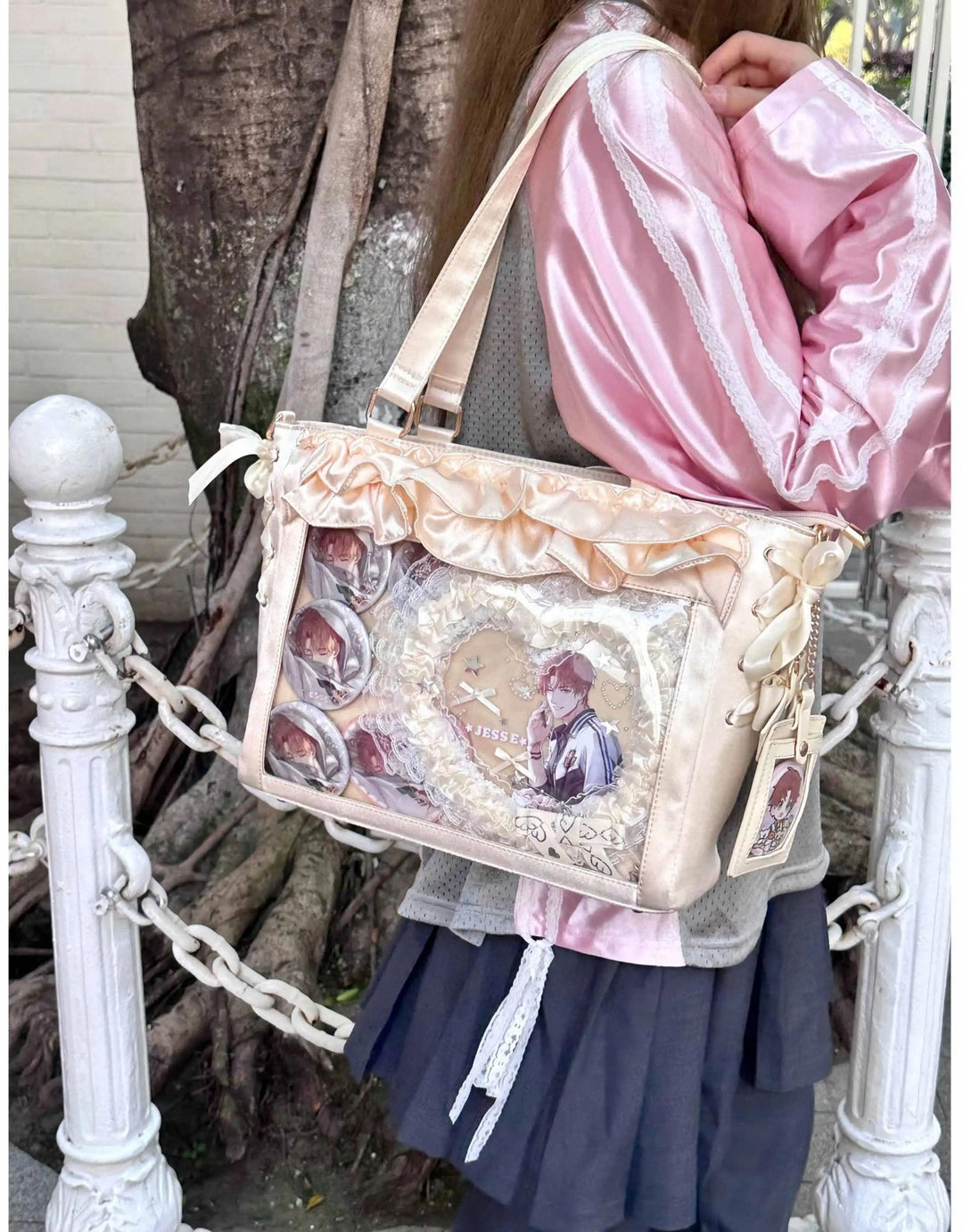 Large Capacity Satin Lolita Ita Bag Handle/Crossbody Strap 43100:767147