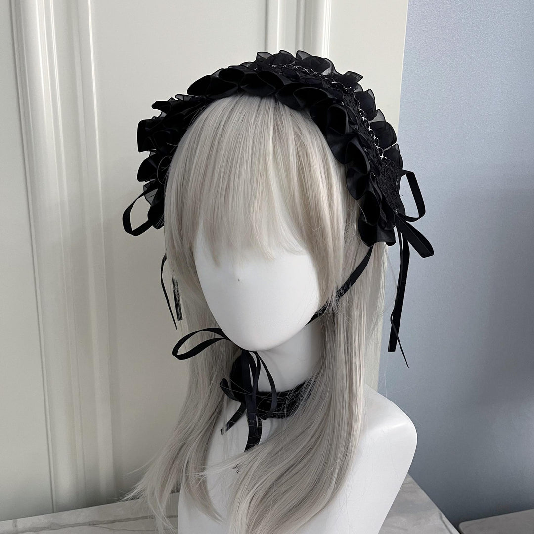 Gothic Lolita Lace Headband, Fixed Clips 43195:771597