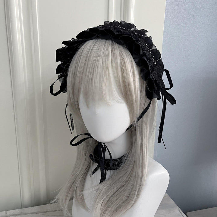 Gothic Lolita Lace Headband, Fixed Clips 43195:771597