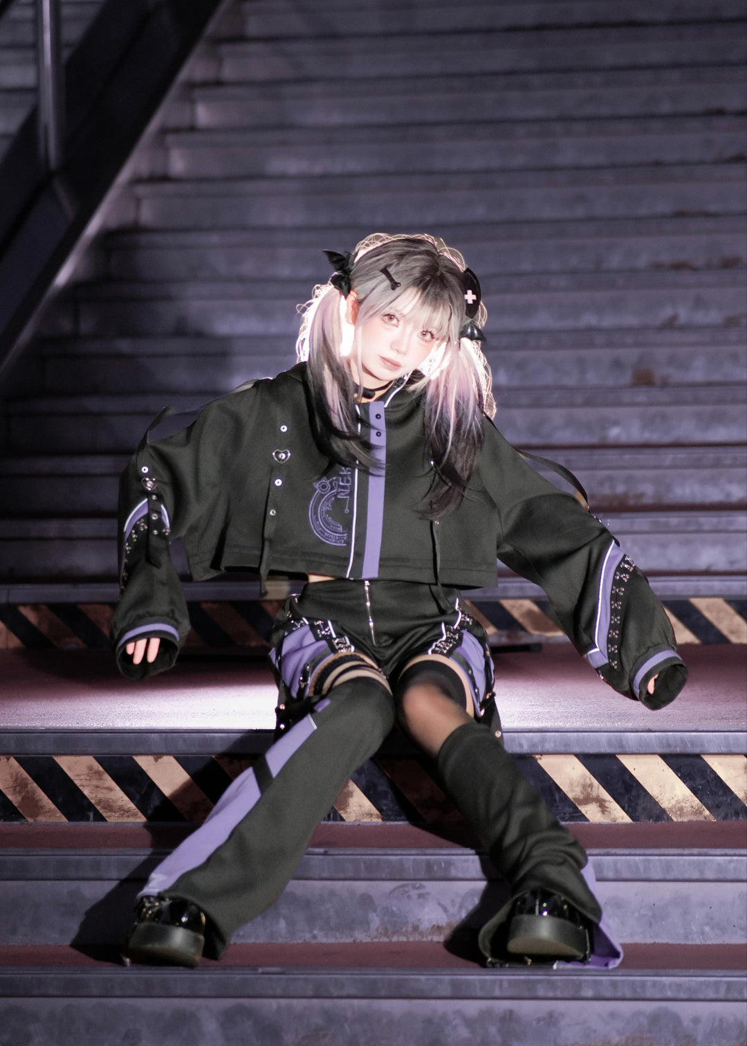 Tenshi Kaiwai Techwear Jacket and Shorts Set 44426:810754