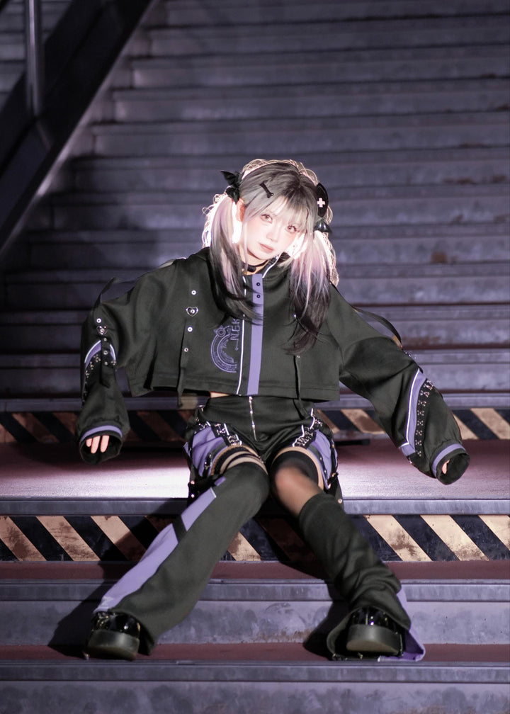 Tenshi Kaiwai Techwear Jacket and Shorts Set 44426:810754