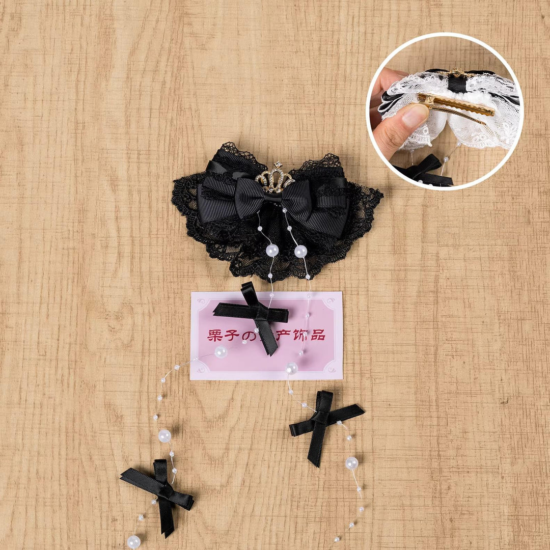Jirai Kei Artificial Pearl Hair Clip, Rhinestone Crown 45108:837327