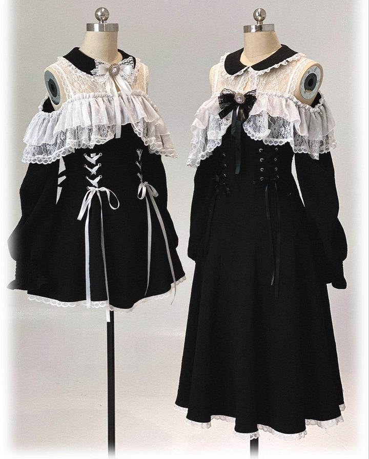 Elegant Long Open-Shoulder Dress, Subtle Floral Pattern 44473:809680