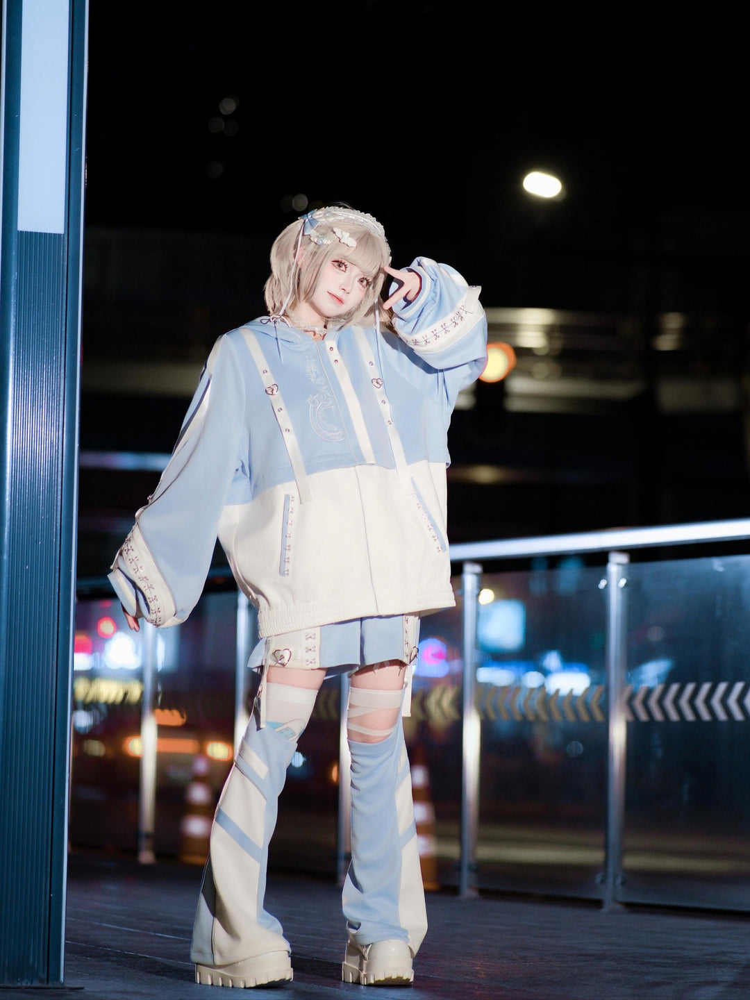 Tenshi Kaiwai Techwear Jacket and Shorts Set 44426:810728