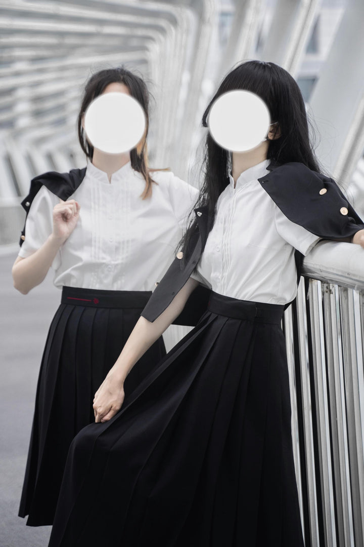 JK Uniform Pleated Skirts with Six Lengths & Embroidered Coat 42566:746372