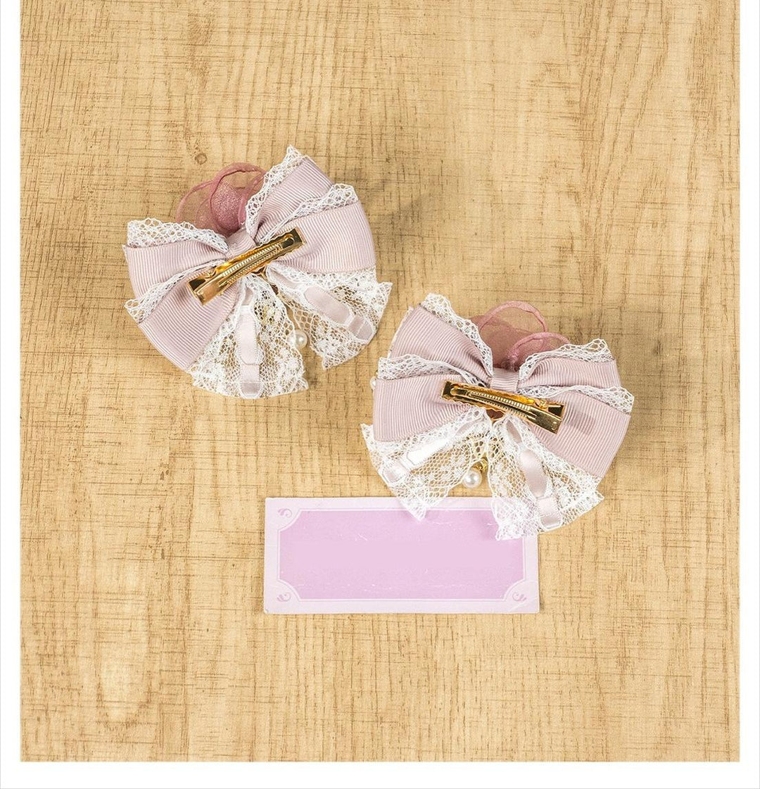 Jirai Kei Hair Clip in Mini & Rose Styles with Pearl Accents 42802:754695