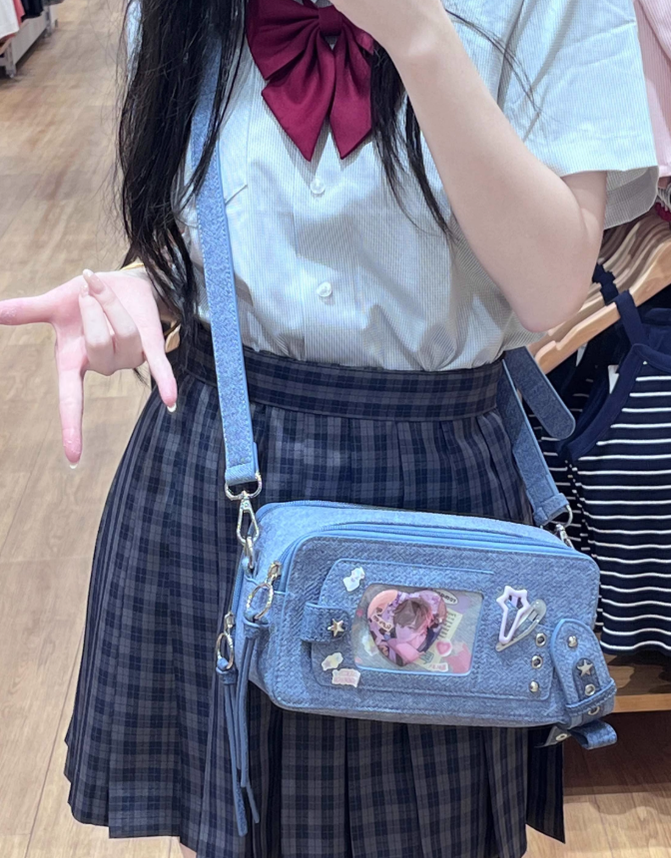Gyaru Ita Bag Brick-like Crossbody Bag Motorcycle Handle Bag 41756:719612