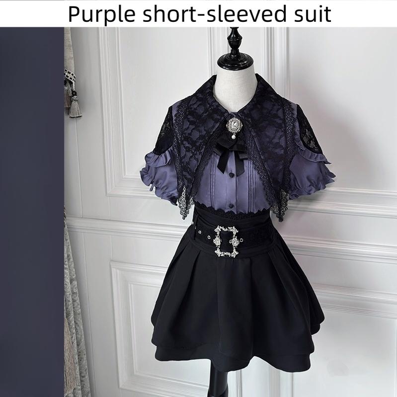 Jirai Kei Lace Blouse Double Layer Skirt A-line (L M XL XXL) 39278:760969