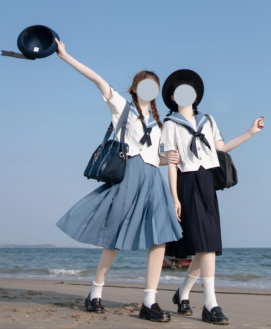 Summer JK Uniform Set, Sailor Collar Blouse, Pleated Skirt 43329:774777